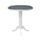 International Concepts Round 36 in Rd Top Ped Table, 12 in Leaf, Bar Ht, White/Heather Gray, 36 W, 48 L, 41.3 in H, Wood K05-36RXT-6B-2 - alternate 6